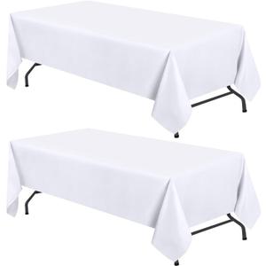 8- Feet 60×126 Table Cloth Cover White 2 Pack