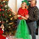 Newcotte 2 Pcs Green Christmas Tree Costume for Women Mesh Skirt Headband Festive Xmas Tree Outfit for Party Cosplay Carnival