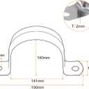 HARFINGTON 20pcs 5 1/2 Inch 140mm Conduit Clamps, M140 U Tube Pipe Clamp, Stainless Steel Rigid Pipe Strap, U Shaped Bracket with Two Hole for Pipe Tube Hose Wire Cord Fixing