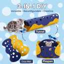 Felt Cat Tunnel Bed 3-in-1 DIY Convertible Cat Nest & Play Mat