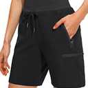 Obla Women's Hiking Cargo Shorts Zipper Pockets Soft High Waisted Quick Dry 7 Inch Long Shorts for Women Golf Athletic Summer Size 3XL