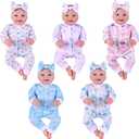 BABESIDE 5 Sets of Reborn Baby Doll Clothes with Doll Headband for 17-22 Inch Dolls, Newborn Baby Doll Clothes and Accessories Set with Various Cute Patterns for Real Life Baby Dolls