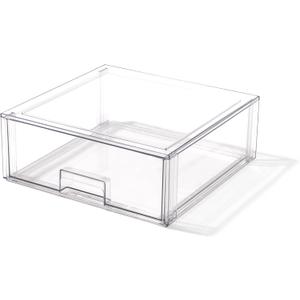 BINO | Stackable Storage Drawers, X-Large - Clear | THE CRATE COLLECTION | Storage Bins With Drawers | Bathroom Organizers | Under Sink Organizer | Vanity Cabinet Home Organization
