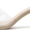 vivianly Women's Low Block Heels Sandal Square Open Toe Chunky High Heels Slip on Heeled Sandals Mules Slide for Party Wedding Dress Shoes