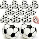 30 Pack Juggling Balls, 2" Plastic Juggling Bean Bags, Mini Juggle Balls, Soft Hand Catch Ball, Contact Juggling Ball for Beginners and Professionals, Soccer Design, Black & White