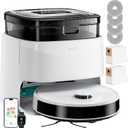 Lefant Robot Vacuum and Mop, 15000Pa Suction, 90-Day Self-Emptying, Auto Mop Washing&Drying, Obstacle Avoidance, All-in-One for Pet Hair Carpet, 5G WiFi Alexa/APP/iWatch Control, M3 White