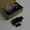 JQK 1/2 Inch Overlay Cabinet Door Hinges Black, 30 Pack 15 Pairs Flush Face Mount Cupboard Self-Closing Kitchen Cabinet Hinges with Door Bumper, CH200-BK-P30
