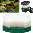 2 Sets/14 Pack Pond Filter for Ponds, Maintenance Replacement Media Kit Suitable for Inpond 5-in-1 200 Gallon Model, 2 Reusable Foam Filter & 12 Polymer Wool Pads(Fit 200)