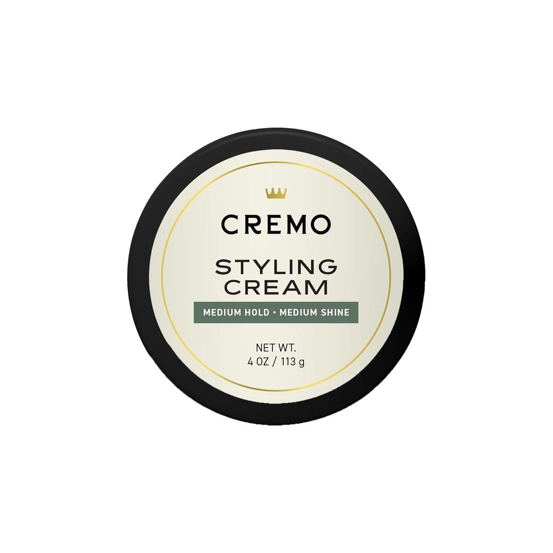 Cremo Hair Styling Cream, Barber Grade, Medium Hold, Medium Shine Hair Products, 4 Oz (4 Ounce (Pack of 1))