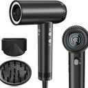 Hair Dryer, 200,000 RPM Professional High Speed Blow Dryer with Diffuser for Women, 1000 Million Negative Ionic Hair Dryer with Brushless Motor, Low Noise Hair Blow Dryer for Home Travel Salon, Black