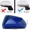 Car Side Rearview Mirror Cap Cover Trim for Toyota Camry 2018 2019 2020 2021 2022 2023 Replacement (Only FIT with Singal Light Type) (Blue, Left Diver Side)