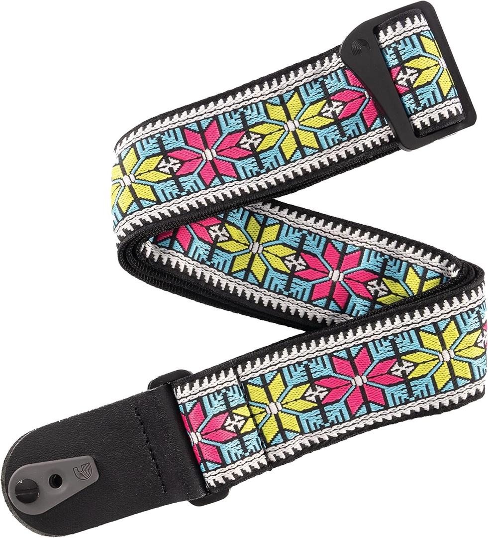 DAddario Guitar Strap (50TC00) (Medium, Parellel Flowers)