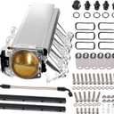 LS Intake Manifold with 102mm Throttle Body Fuel Rails Kit Replacement for Chevy 4.8 5.3 6.0 6.2 LS LS1 LS2 LS6 Sheet Metal Al Fabricated Silver