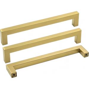 goldenwarm Cabinet Handles Gold Kitchen Cabinet Pulls-LSJ12GD160 Brushed Brass Cabinet Handles Bathroom Cabinet Hardware 6-1/4" Hole Center 20 Pack