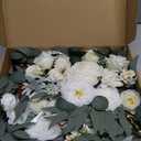 Faux Arch Flower Swag Set of 2 for Wedding Welcome Signs Floral Swag Wedding Reception Ceremony Signs Decor (White)