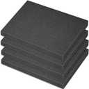 Polyurethane Foam Padding, 4 PCS 16 x 12 x 0.5 Inch Black Soft Cuttable Packing Foam Inserts for Cases, Furniture, Automotive and Packaging