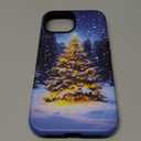 CARLOCA Compatible with iPhone 15 Full Body Matte Case for Girl Boy Hard Shell Shockproof for iPhone 15 Fashion Pattern Beautiful Christmas Tree Dazzling Lights Snowy