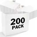 White Large Paper Bags, 200 Pcs 16x6x12 Paper Gift Bags with Handles, 1 Count
