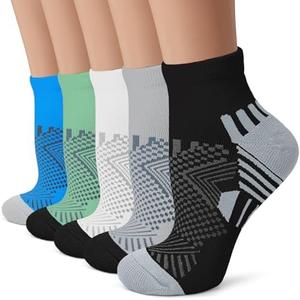 Iseasoo Copper Compression Socks for Men & Women – Plantar Fasciitis Relief, Ankle Support & Circulation – Running & Recovery 5Pair