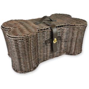 Bone Dry Pet Storage Collection Toy Basket, Small, 17.5x11x7.5", Brown Plastic Wicker