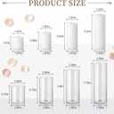 MTLEE 128 Pcs Glass Cylinder Vases and White Pillar Candles Bulk