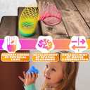 25Pcs Flexible Spring Toy - Elastic Mini Springs with Color & Shape Recognition, Rainbow Springs for Sensory Stimulation - Rainbow Party Favors in the Shapes of a Circle, Heart, Hexagon, Square & Star