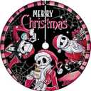 Fzbali Jack Merry Christmas Tree Skirt, 48 Inches Lace-up Snake Black Xmas Tree Skirt, Funny Winter Holiday Party Indoor Decoration Home Decor