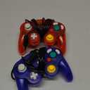 Reiso Gamecube Controller, 2 Pack NGC Classic Wired Controller for Wii Game cube Console (Clear Red and Clear Blue)