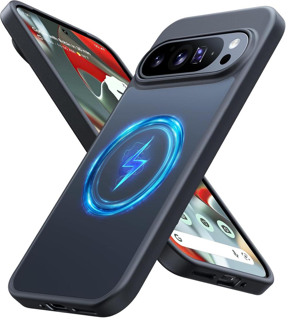 JAME for Google Pixel 9 Pro XL, [Compatible with Magsafe] Slim Fit Pixel 9 Pro XL Cover Translucent Matte with Protective Camera Bezel Anti-Slip, Black(MagSafe)