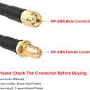 35ft RP-SMA Male to RP-SMA Female Coax Cable, XRDS -RF RG58 RP-SMA WiFi Antenna Extension Coax Cable for WiFi LAN Router Wireless Network Card Adapte