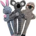 3pack No Stuffing Dog Toys for Large Dogs, Plush Teething Toys to Keep Them Busy, Squeaky Crinkle Interactive Toys, Cute Funny Dogs Animals Gifts for Small Medium Large Breed (Rabbit Koala Shuse)