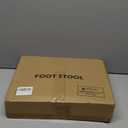 Foot Stool Ottoman Foot Rest Under Desk,Small Stool for Living Room, Bedroom and Kitchen (Brown Legs - Gray Stool Surface), 9.8"D x 15.3"W x 11.8"H