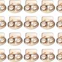 uxcell Spring Cord Lock End Toggle, 20Pcs Double Hole Spring Stopper Alloy Fastener Slider Toggles Clip for Drawstrings, Shoelaces, Bags (Gold,17x15x7mm)