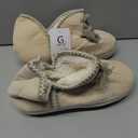 GPOS Womens House Knit Bootie Slippers Fuzzy Plush Lining Winter Ladies Warm Suede Fluff Slippers Lightweight Cozy Thick Memory Foam Comfortable Home Shoes Hard Bottom for Indoor Outdoor Size 5-11 (Beige)