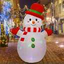 Peyton 6FT Inflatable Snowman Outdoor Decorations, Blow up Snowman Inflatable with Rotating Built-in LED Light, Christmas Inflatable Yard Decoration Indoor and Outdoor.