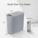TIPGO Automatic Motion Sensor Bathroom Trash Can with Lid, 2.6 Gallon Touchless Trash Bin, Smart Garbage Can Plastic Slim Wastebasket for Bedroom, Office, Dorm (Grey)
