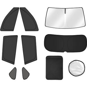 FIILINES 8PCS Car Window Shades for Toyota RAV4 2019-2025 Accessorie Double Layer Car Side Full Windows Rear Triangular Windshield Sun Shade 100% UV Rays & Privacy Protection