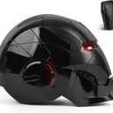 Iron Hero MK 5 Black Edition Helmet for Man 1:1 Wearable Collectible with Voice, Touch & Remote Control, LED Eyes & Realistic Sound Effects Cosplay & Display Prop Gift for Adults and Teens, Standard