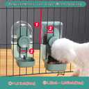 Lemtrflo Hanging Automatic Food and Water Dispenser, Gravity Rabbit Feeder Set, Cage Cat and Bunny Food Bowl (Cage Grid Spacing Over 1.2'')