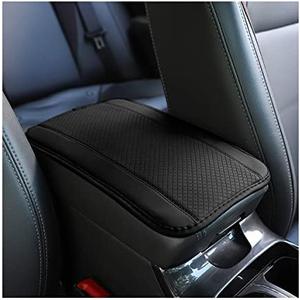 8sanlione Car Armrest Storage Box Mat, Fiber Leather Car Center Console Cover, Car Armrest Seat Box Cover Accessories Interior Protection for Most Vehicle, SUV, Truck, Car (Black)