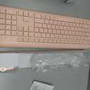 Wireless Keyboard and Mouse Combo, Full-Size Silent Ergonomic Keyboard and Optical Mouse, Long Battery Life, 2.4GHz Lag-Free Cordless Mice Keyboard for Computer, Mac, Laptop, PC, Windows(Pink)