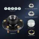 Youxmoto Trailer Idler Hub kit 5 on 5, 5-Hole, 5" Bolt Circle Idler Hub for 3,500 lb. Axles, Replacement Trailer Brake Hub Drum Assembly for Rvs; (for L68149 and for L44649 Cone Bearings)