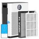 Air Purifier, FREHSDEW Smart WiFi Air Purifiers for Home with H14 HEPA and Activated Carbon Filter, Removes 99.99% of Dust, Odors, Smoke, and Pet Hair Covers up to 2300 Sq.Ft, Quiet and Energy Efficient