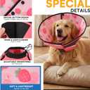 Queenmore XL Dog Cone, Soft Dog Cones for Large Dogs After Surgery, Cone for Dogs to Stop Licking, Pet Elizabethan Collar, Alternative to Recovery Collar for Pets, Strawberry XL