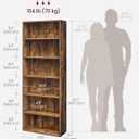 VASAGLE 6-Tier Bookshelf, Storage Organizer, 23.6 x 9.5 x 63.2 Inches, 6 Tiers Open