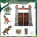 Ctosree 9 Pcs Dinosaur Party Decorations Set 59'' Cardboard Dinosaur Gate 47'' Inflatable Dino, 3D Dino, 12'' Box, Wooden Stake, Egg and Pothos Leaves for Birthday Party Supplies