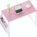 Pamray 32 Inch Computer Desk for Small Spaces with Storage Bag, Home Office Work Desk with Headphone Hook, Small Office Desk Study Writing Table