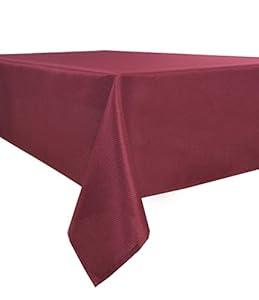 Biscaynebay Textured Fabric Tablecloths, Water Resistant Spill Proof Tablecloths for Dining, Kitchen, Wedding and Parties, Burgundy 70 Inches by 120 Inches Rectangle