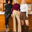 MANGOPOP Women's Mock Turtle Neck Slim Fit Long Sleeve Shirts Fall Fashion Tight Tops Basic Tee Winter Undershirt (Large, 01 Black)