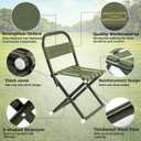 Portable Camping Chair, Full Steel Frame Folding Stool with Back, 400LBS Capacity Military Green Outdoor Chair for Adults, Heavy-Duty Webbing Seat, Compact Foldable Design for Hunting, Fishing, Hiking, Large
